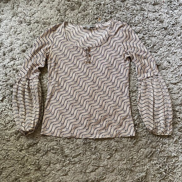 Sportmax Bell Sleeve Blouse | Cotton & Silk Luxury Max Mara Design - Picture 10 of 12